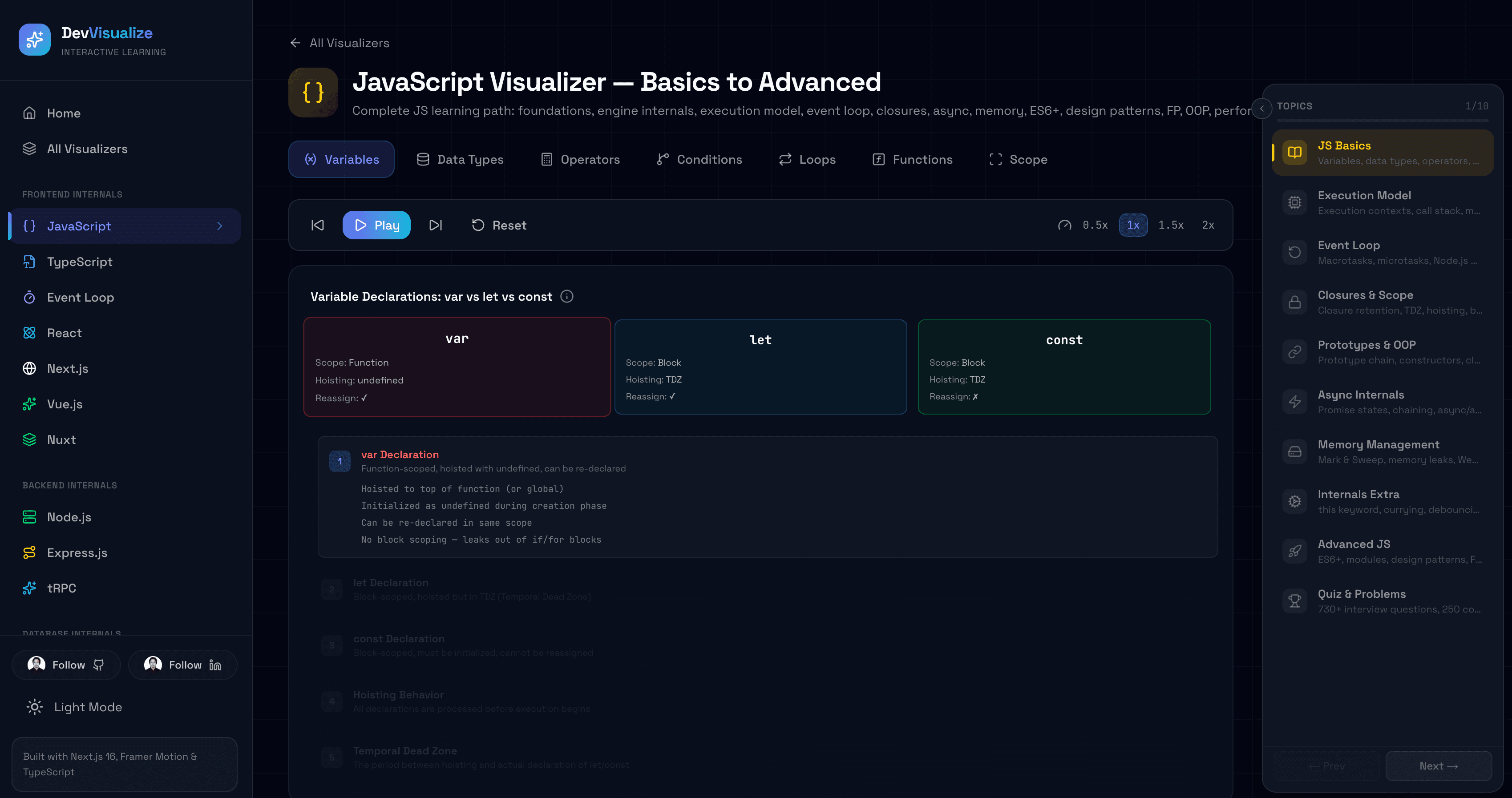 Dev Visualize screen 3