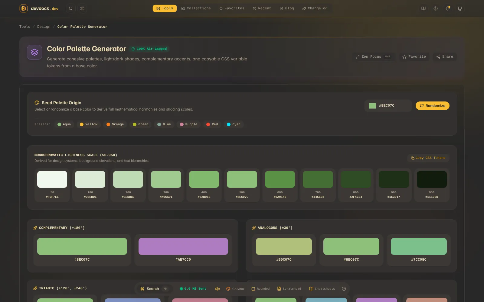 devdock.dev — Colour palette